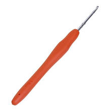 Ganchos de ganchillo de aluminio TPR, agujas de coser a mano, agarre naranja, mango de goma suave, hilo de tejer, 3mm, 13,7x1,1 cm, 2 uds. 2024 - compra barato