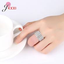 Anillo elástico de moda para mujer, joyería de plata de ley 925, conjunto de anillos de diamantes de imitación de cristal de colores, accesorios de boda al por mayor 2024 - compra barato