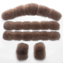 100% Real Fur Collar Cuffs Big Natural Raccoon Fur Fox Fur Winter Fashion 2024 - buy cheap