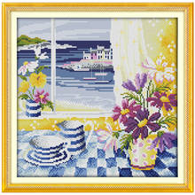 Landscape out of the window counted 11CT 14CT DIY kits wholesale Chinese Cross Stitch embroidery needlework Sets home decor 2024 - buy cheap