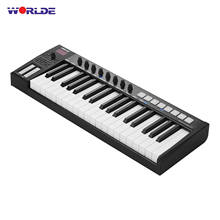 WORLDE Blue whale 37 USB MIDI Controller Keyboard 37 Semi-weighted Keys 8 RGB Backlit Trigger Pads LED Display with USB Cable 2024 - buy cheap