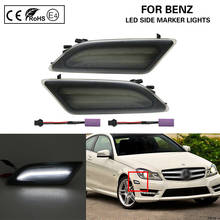 For 2012 2013 2014 Mercedes-Benz C250 C300 C350 C63 AMG W204 Front LED Side Marker Lamp turn signal light Smoked White light 2024 - buy cheap