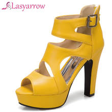 Lasyarrow Plus Size 34-51 Ladies Platform Sandals Fashion Concise Spike High Heels Summer Sandals Women 2021 Party Shoes Woman 2024 - buy cheap