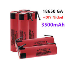 Bateria recarregável da bateria da descarga 3.7v 3500mah 18650 de ncr 18650ga 20a para o brinquedo lanterna bateria de lítio plana-superior + níquel 2024 - compre barato