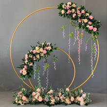 Marco de flores de hierro forjado, decoración de arco de boda, hilera de flores de seda, diseño de fiesta de cumpleaños, Fondo de escenario, decoración de boda 2024 - compra barato