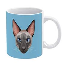 Gato siamês Cara Branca Caneca Personalizada Impresso Engraçado do Presente Do Copo de Chá Caneca De Café Personalizada Gato Siamês Siamese Cat Kitty Kittycat Anim 2024 - compre barato