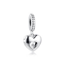 Authentic 925 Sterling Silver 2017 Club Heart Dangle Charms Beads for Jewelry Making Fits Original Charms Bracelet Berloque 2024 - buy cheap