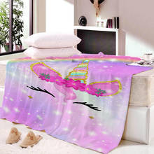 Custom Blanket 3D Rainbow Unicorn For Bed Thin Super Soft Throw Blanket Art Beach Towel Throw Travel Bedspread Cartoon Beds 2024 - buy cheap