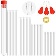 65 Pieces Beading Needles Set 4 Sizes Long Straight Beading Embroidery Needles with Storage Tube Threader and Thimble 2024 - buy cheap