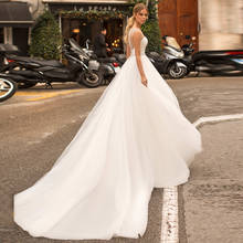 Elegant Long Train Wedding Dress Sweetheart Neckline A-line Bridal Gown Beaded Tulle Bride Dress Vestido de Novia 2024 - buy cheap