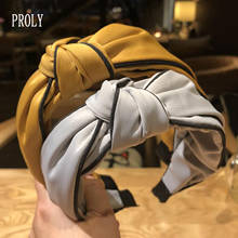 PROLY New Fashion Women Headband Classic Hair Band Girls Solid Center Knot Hairband Turban Adult Hair Accessories Wholesale 2024 - buy cheap
