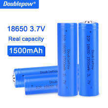 Doublepow Высококачественная батарея 18650 3,7 V 1500mah литий-ионная батарея перезаряжаемая батарея для фонарика заряда батареи 2024 - купить недорого