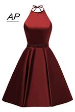 Angelsbridep Spaghetti Strap Satin Homecoming Dresses 2021 Party Gowns Sash Beads Sequins Special Occasion Graduation Gala Gowns 2024 - buy cheap
