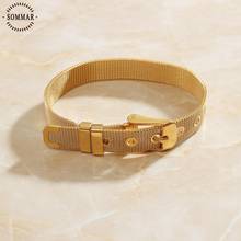 SOMMAR Fashion jewellery charms Gold Filled Neutral 22cm charms bangle Mesh Personality Wedding Bracelet accessories 2024 - buy cheap