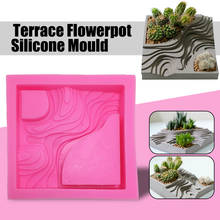 Forma de terraços criativo molde de silicone 3d vaso de flores diy plantas suculentas vaso molde diy argila molde de silicone cimento 2024 - compre barato