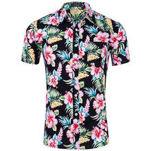 Hawaiian Shirts Mens Tropical Pink Floral Beach Shirt Summer Short Sleeve Vacation Clothing Casual Hawaii Shirt Men USA Size XXL 2022 - buy cheap