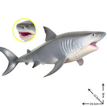 Tiburón blanco de simulación de la vida marina, juguete de modelo de Gran Diente, PVC, 1 pieza 2024 - compra barato