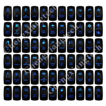 Barra de luz Led azul de encendido y apagado, interruptor basculante de luces antiniebla, impermeable, para camión, caravana, RV, 12v, 24v, 4 pines, Yatch 2024 - compra barato