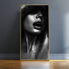 Arte moderna preta sexy mulher pôster pintura a óleo em tela cartazes e impressões quadros escandinavo arte de parede imagens para casa 2024 - compre barato