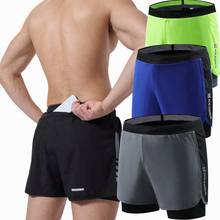 Pantalones cortos deportivos para hombre, 2 en 1, de doble cubierta, de secado rápido, para trotar, gimnasio, espalda con bolsillo de cremallera 2024 - compra barato