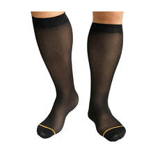 Novo estilo meias masculinas transparentes ultra finas, meias de nylon sexy com linha dourada, linha azul, vestido formal gay, meias puras sox 2024 - compre barato