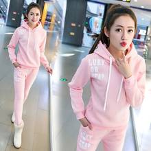 Autumn and spring new Fashion women suit women's tracksuits casual set with a hood fleece sweatshirt two pieces set 2024 - buy cheap