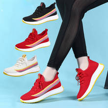 Sapatos de dança quadrados coloridos, tênis esportivo com sola macia de 2021 para mulheres, tênis de dança quadrados coloridos para treino e dança moderna 2024 - compre barato