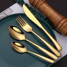 Gold Cutlery Set Forks Knives Spoons 18/10 Stainless Steel Dinner Dinnerware Set Fork Spoon Knife Silverware Set Dropshipping 2024 - buy cheap