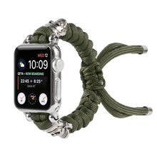Новый цветной тканый нейлоновый браслет ремешок для Apple Watch ремешок 44 мм 40 мм 38 мм 42 мм iWatch 5 4 3 2 1 для спорта на открытом воздухе Correa 2024 - купить недорого