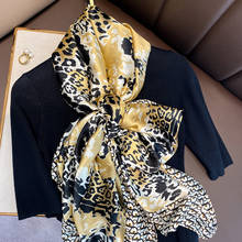 Visual Axles Spring Silk Scarf Women Designer Leopard Print Pashmina Shawl Foulard Femme Luxury Head Hijab Long Muslim Scarves 2024 - buy cheap