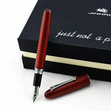 Jinhao caneta tinteiro de madeira #6 tamanhos f/m, para escritório, material de escritório opcional 2024 - compre barato