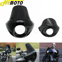 5 3/4" Motorcycle Black Headlight Mask Front Cowl Fork Mount Head Light Fairing For Harley Dyna Sportster XL 883 XL 1200 Touring 2024 - buy cheap