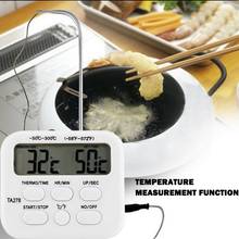 Цифровой духовой шкаф Термометры измерители, для приготовления пищи, мяса, гриля, зонд с таймером, температуры воды, молока, кухонные инструменты 2024 - купить недорого