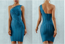 One Shoulder Summer Women Bodycon Bandage Dress Vestidos 2022New Arrive Hollow Out Runway Celebrity Runway Party Dresses 2024 - buy cheap