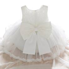 Vestido blanco para niñas de 1 a 2 años, regalo de cumpleaños, vestidos de fiesta con tutú, pétalos de flores 2024 - compra barato