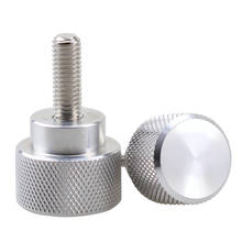 1Pcs M3 M4 "White Color" Aluminum alloy handle stainless steel screw high head knurled step screws bolts Head D12x12mm 6mm-30mm 2024 - buy cheap