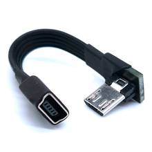 Кабель 90 градусов 90 градусов Micro USB штекер к Мини USB разъем адаптер конвертер кабель передачи данных 2024 - купить недорого