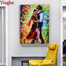 5d diy pintura diamante abstrato casal dança de tango ponto cruz diamante completo quadrado diamante mosaico pedras bordado 2024 - compre barato