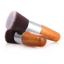 Деревянная Кисть для макияжа Кабуки, плоская основа, косметическая пудра для макияжа, инструмент для кистей 2024 - купить недорого