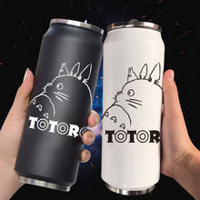 Taza de acero inoxidable con latas creativas, termo portátil de Totoro, Unisex, personalidad para estudiantes, de paja, W2687 2024 - compra barato