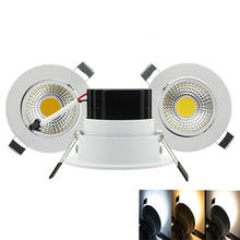 Dimmable round COB downlight 5W 7W 9W 12W AC85-265V embedded LED light white downlight indoor lighting 2024 - buy cheap