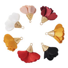Pandahall 10pcs Fabric Flower Pendants Floral Cloth Tassel Charms Pendant with Iron Caps for Earring Jewelry Making Keychain DIY 2024 - buy cheap
