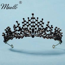 Miallo Black Rhinestone Tiaras and Crowns for Women Hair Accessories Party Ancient Gold Color Hair Jewelry  Headpiece Gift 2024 - buy cheap