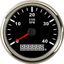 Tacômetro com lcd, 85mm, medidor de hora 0-3000 4000 rpm para carro, barco com sensor, tacômetros marinhos, 12v/24v, luz de fundo vermelha 2024 - compre barato