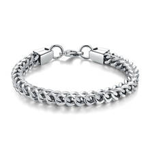 Stainless Steel Bracelet Luxury Men Charm Bracelet Rock Fashion Jewelry Curb Cuban Link Chain Bracelet Male Accessories 2024 - buy cheap