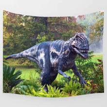 Simsant Dinosaur Tapestry Wild Anicient Animals Forest Art Wall Hanging Tapestries for Living Room Home Dorm Decor 2024 - buy cheap