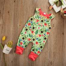 Ropa Para recién nacido, niño y niña, Pelele de algodón informal con estampado de aguacate, cuello redondo sin mangas, mono de una pieza 2024 - compra barato