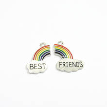 Factory Price !  30pcs/lot Rhodium Plated Best Friends Rainbow Charms For Jewelry Handmade DIY Accessories.Free Shipping! 2024 - buy cheap