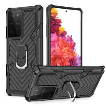 Funda de silicona para Samsung Galaxy S21 Ultra, carcasa a prueba de golpes con anillo magnético, soporte de coche, carcasa trasera para Galaxy S21 Plus 2024 - compra barato