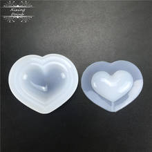 2Pcs/set heart-shaped resin mold chocolate fudge silicone mold cake decoration tools mobile phone case key clasp handcraft mold 2024 - buy cheap